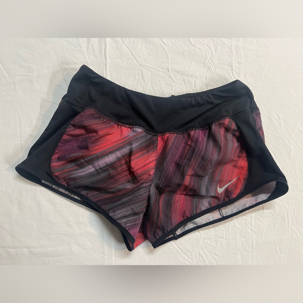 Nike Dri-Fit Running Shorts Women’s Small Black Red Athletic Workout
